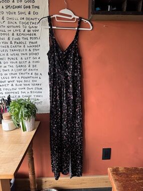 wild fable Black Maxi Dress with Pink Floral Print